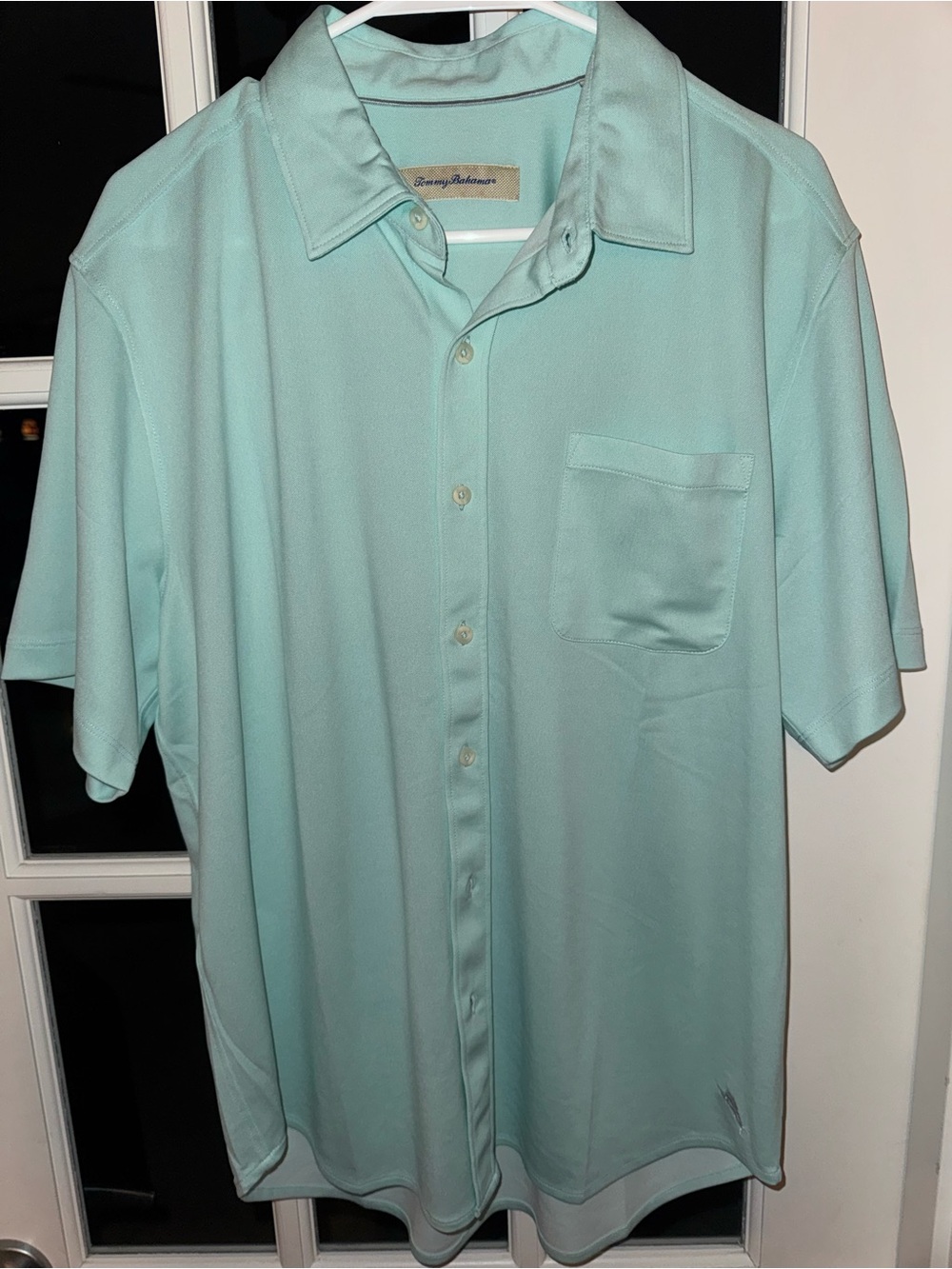 Tommy Bahama Men’s Mint Green Short-Sleeve Camp Shirt